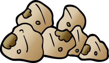 Bir insan tarafından çizilmiş karalama taşları.