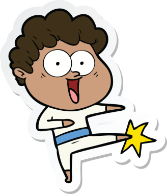 Bir insan tarafından çizilmiş mutlu bir adamın çıkartması.