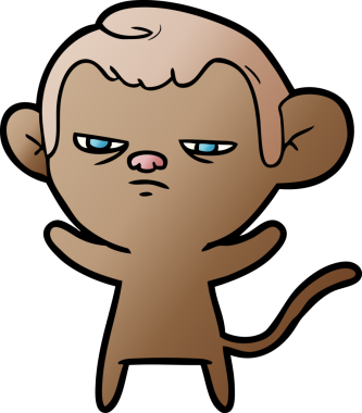 Bir insan tarafından çizilmiş sinir bozucu bir maymun.