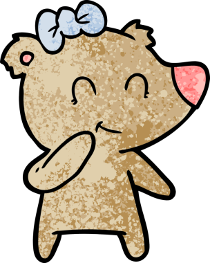 Bir insan tarafından çizilmiş dişi ayı çizgi filmi.