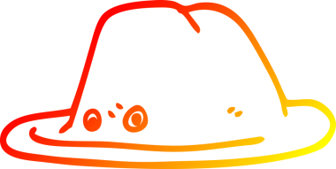 Bir insan tarafından çizilmiş çizgi film şapkasının sıcak çizgi çizimi