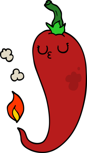 Bir insan tarafından çizilmiş acı biber çizgi filmi.