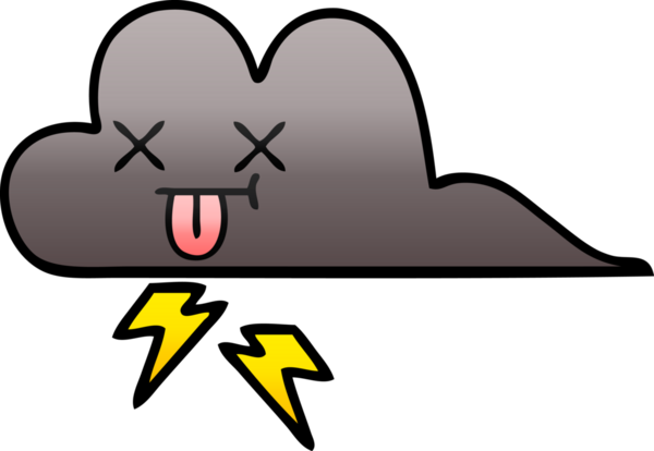 Bir insan tarafından çizilmiş bir fırtına bulutunun gölgelenmiş karikatürü