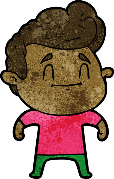 Bir insan tarafından çizilmiş mutlu çizgi film adamı.