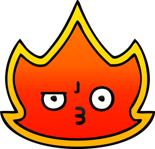 Bir insanın çizdiği ateşin gölgeli çizgi filmi.