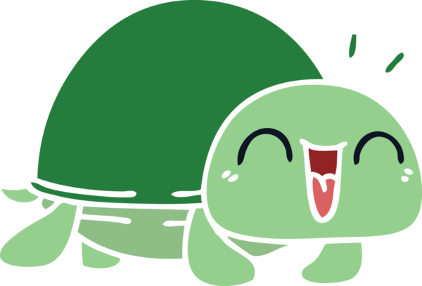 Bir insan tarafından çizilmiş garip bir karikatür kaplumbağa.