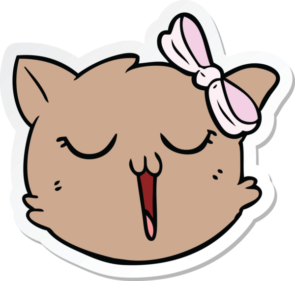 Bir insan tarafından çizilmiş kedi suratının çıkartması.