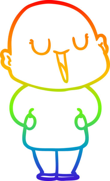 gökkuşağı gradyan çizimi mutlu bir çizgi kel adamın çizimi bir insan tarafından çizildi