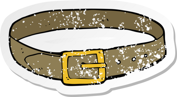 Bir insan tarafından çizilmiş deri bir kemerin gerilimli çıkartması.