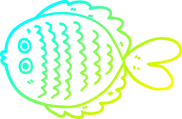 Bir insanın çizdiği karikatür düz balığın soğuk eğimli çizgisi.