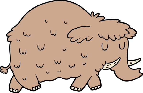 Bir insan tarafından çizilmiş tarih öncesi mamut çizgi filmi.