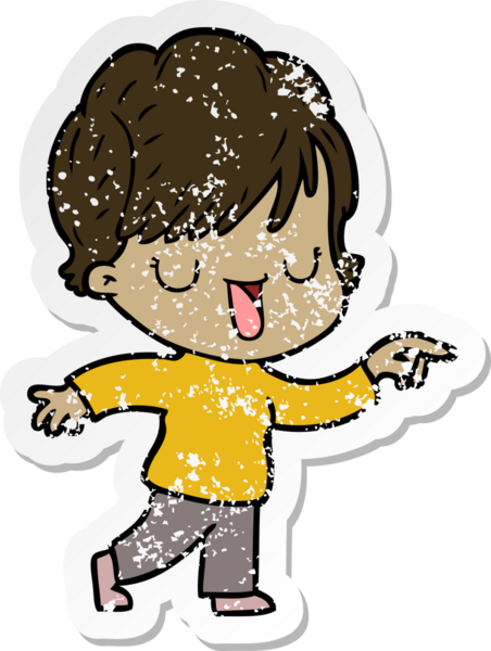 Bir insan tarafından çizilmiş karikatür kadının sıkıntılı çıkartması.