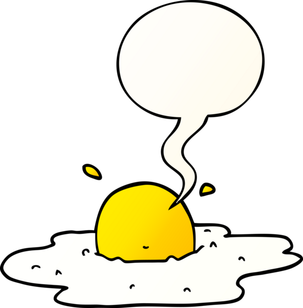 bir insan tarafından çizilmiş yumuşak eğimli konuşma baloncuklu karton yumurta.