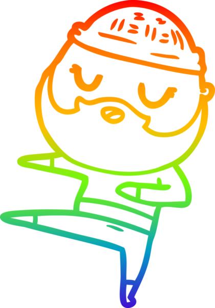 Bir insan tarafından çizilmiş sakallı bir karikatür çizimi.