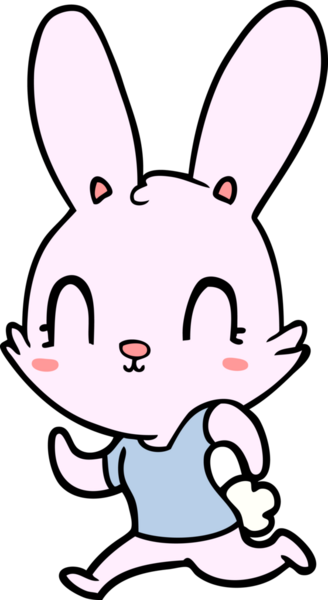 Bir insan tarafından çizilmiş şirin çizgi film tavşanı.