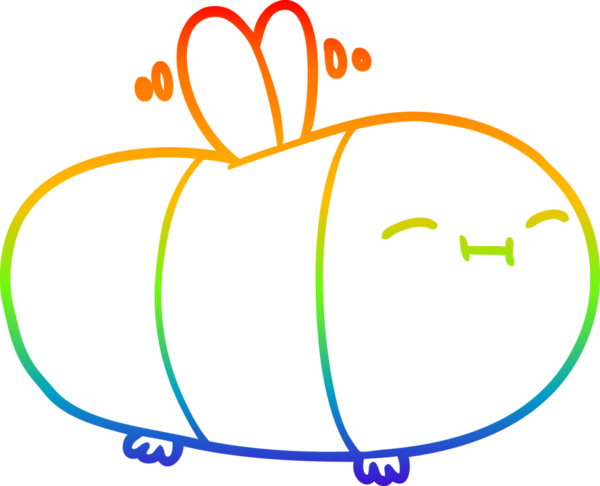 gökkuşağı gradyanı çizimi bir insan tarafından çizilmiş mutlu çizgi film arısı