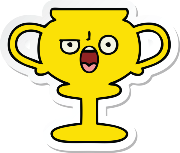 Bir insan tarafından çizilmiş şirin bir karikatür kupasının çıkartması.