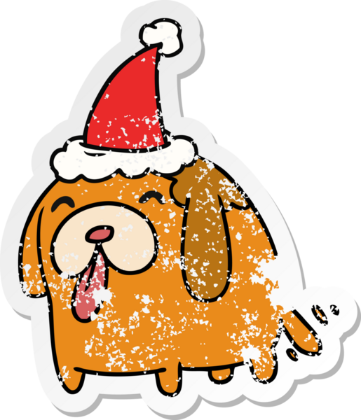 Bir insan tarafından çizilmiş kawaii köpeği etiketli el çizimi.