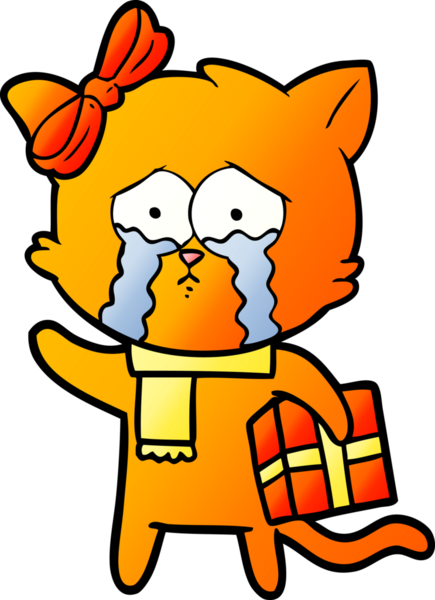 Bir insan tarafından çizilmiş çizgi film kedisi.