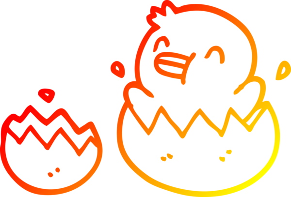 Bir insan tarafından çizilmiş bir bebek ördeğin sıcak çizgi çizimi