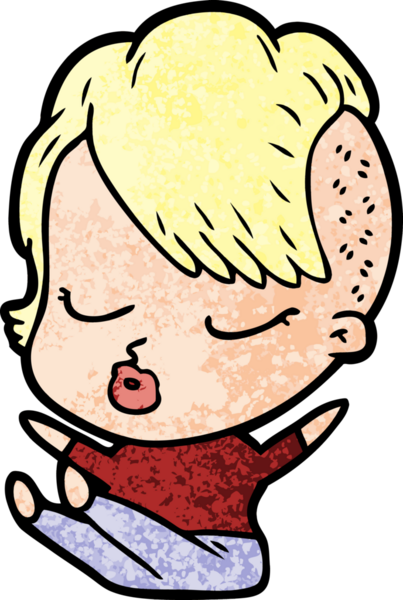 Bir insan tarafından çizilmiş güzel hippi kız.