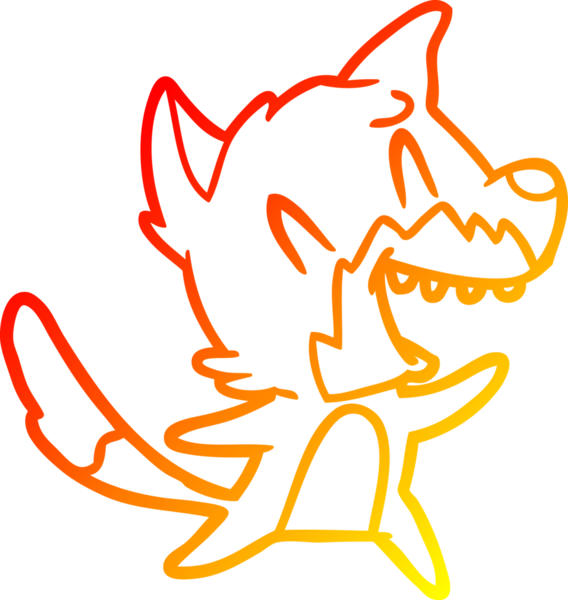 Bir insan tarafından çizilmiş gülen tilki çizgi filmi.