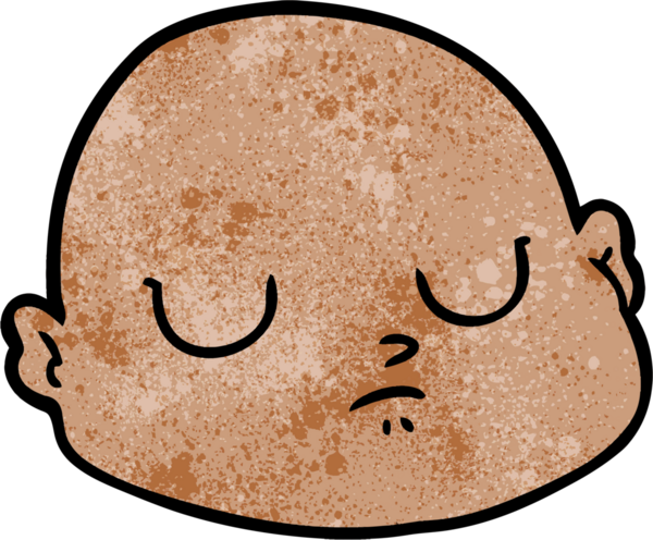 bir insan tarafından çizilmiş kel bir adam.