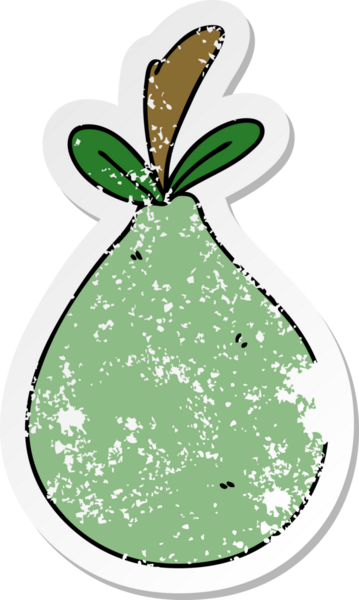 Bir insan tarafından çizilmiş garip bir el armutunun sıkıntılı çıkartması.