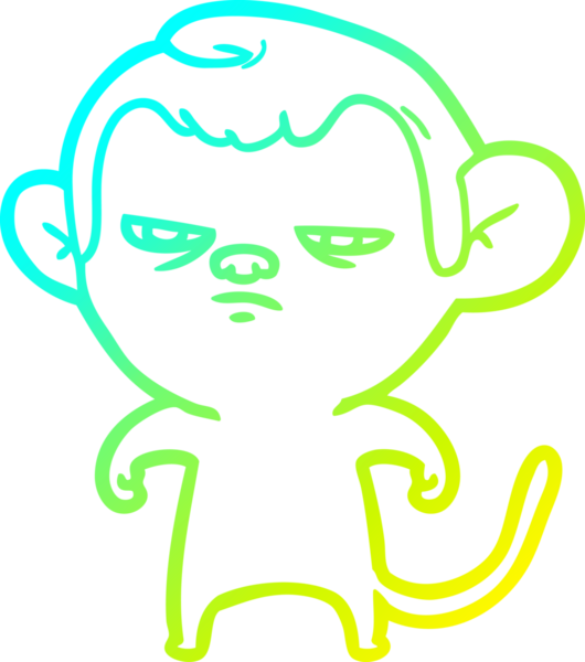 Bir insan tarafından çizilmiş bir çizgi maymun çizimi.