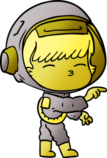 Bir insan tarafından çizilmiş meraklı astronot çizgi filmi.