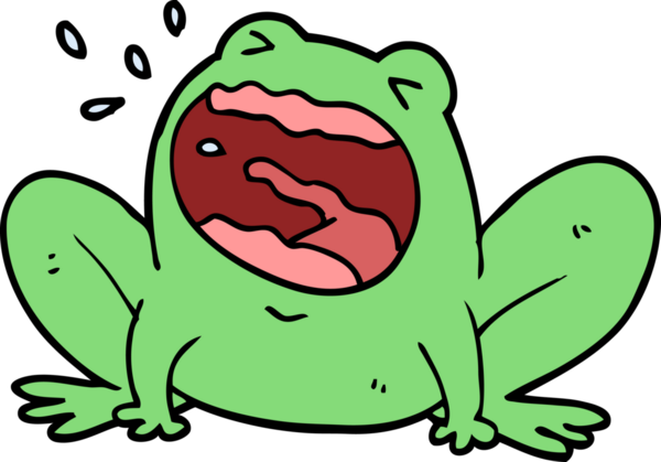 Bir insan tarafından çizilmiş kurbağa bağırması.