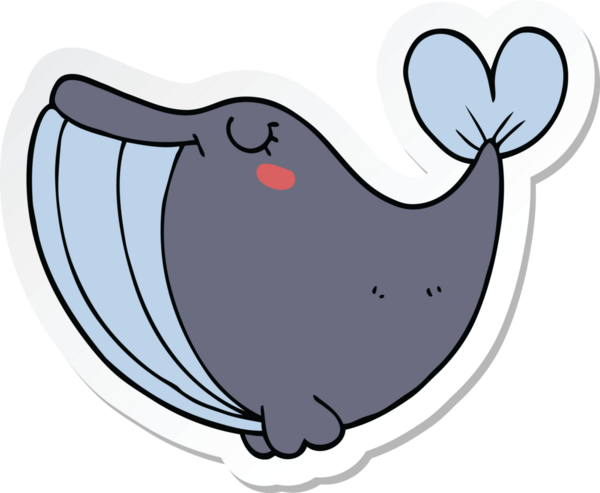 Bir insan tarafından çizilmiş bir balinanın çıkartması.