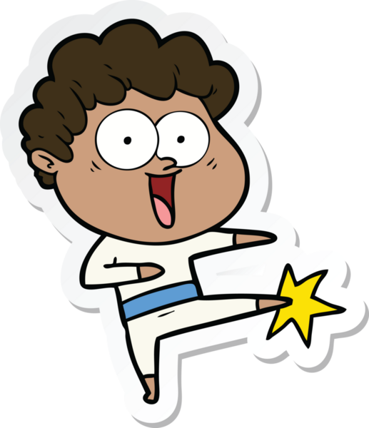 Bir insan tarafından çizilmiş mutlu bir adamın çıkartması.