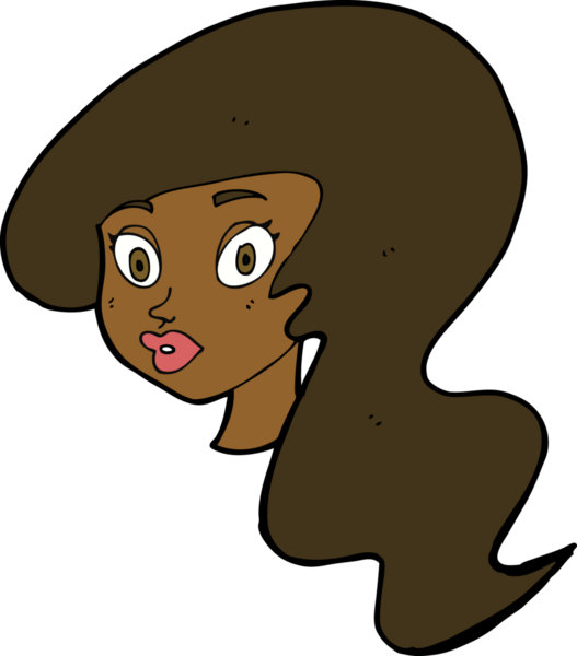 Bir insan tarafından çizilmiş güzel kadın yüzü.