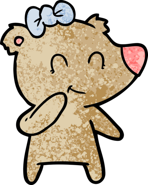 Bir insan tarafından çizilmiş dişi ayı çizgi filmi.