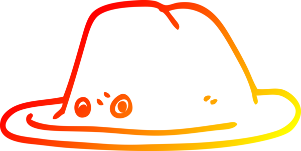 Bir insan tarafından çizilmiş çizgi film şapkasının sıcak çizgi çizimi