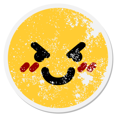 Bir insan tarafından çizilmiş şirin, kaba, dairesel bir etiket.