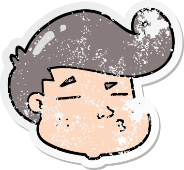 Bir insan tarafından çizilmiş karikatür çocuğunun sıkıntılı yüzü.