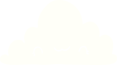 Bir insan tarafından çizilmiş şirin düz renkli çizgi film bulutu