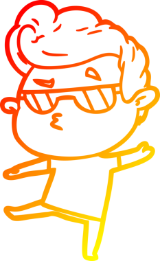 Bir insan tarafından çizilen karikatür karikatürünün sıcak çizgi çizimi.