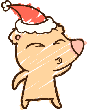 Bir insan tarafından çizilmiş Noel Ayısı Tebeşiri