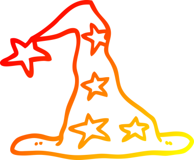 Bir insan tarafından çizilmiş bir çizgi film sihirbazının sıcak çizgi çizimi