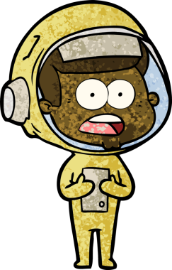 Karikatür bir insan tarafından çizilen astronotu şaşırttı.