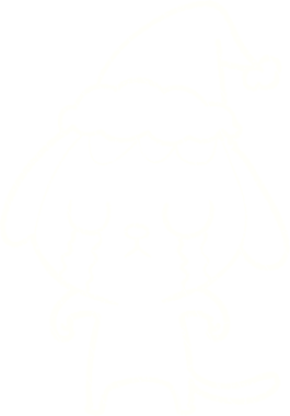 Bir insan tarafından çizilen Noel Köpeği Tebeşiri