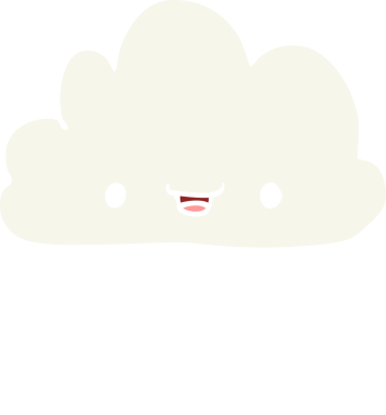 Bir insan tarafından çizilmiş düz renk çizgi film fırtına bulutu