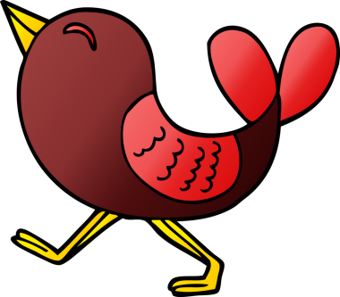 Bir insan tarafından çizilmiş kırmızı kuş.