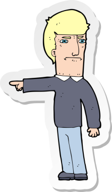 Bir insan tarafından çizilmiş bir karikatür adamın çıkartması.