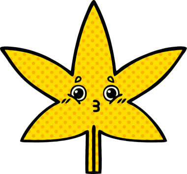 Bir insan tarafından çizilmiş güz yaprağının çizgi romanı.