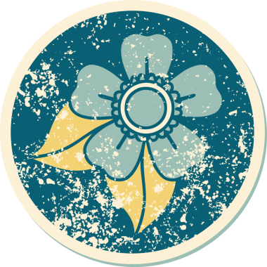 Bir insan tarafından çizilmiş bir çiçeğin sembolik dövmesi.