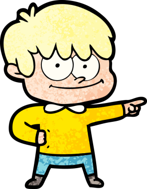 Bir insan tarafından çizilmiş mutlu çizgi film adamı.